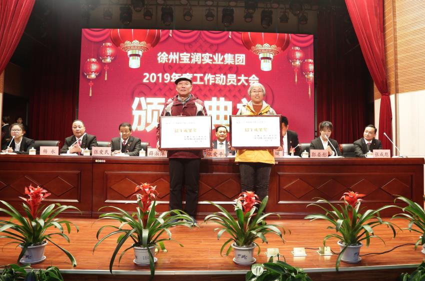 米兰体育2019年度工作动员大会---集团公司领导为先进单位和先进个人代表颁奖